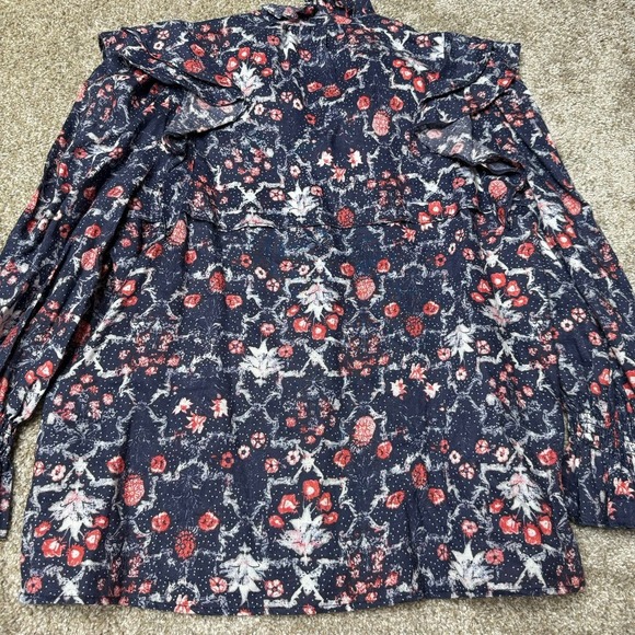 Etoile Isabel Marant Tedy Printed Linen Ruffle Shirt - Picture 3 of 5